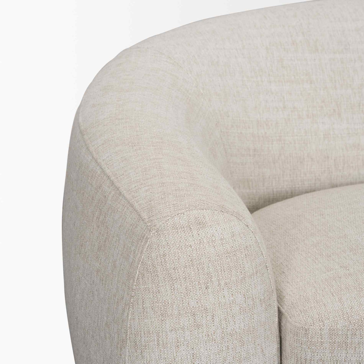 Valentina Oatmeal Fabric Curved Sofa