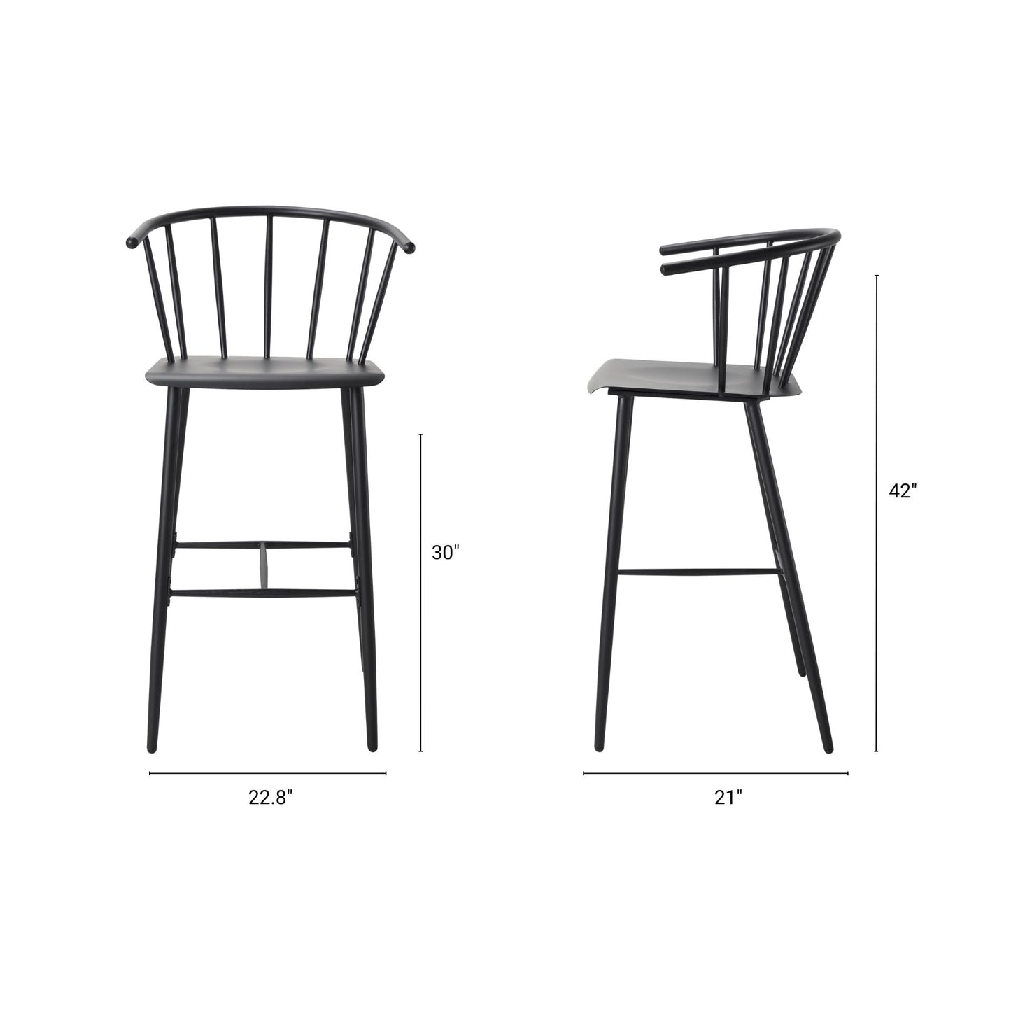 Colin Black Metal Barstool