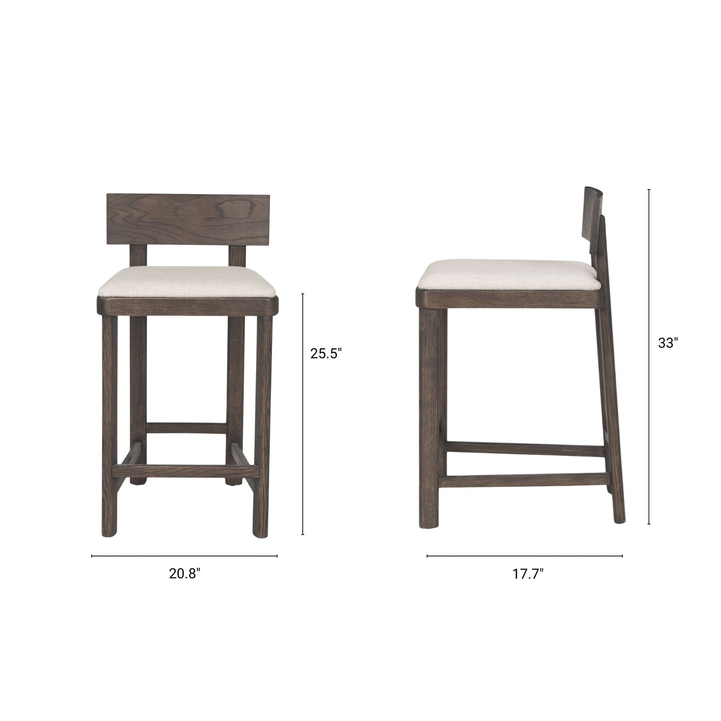 Soren Oatmeal Fabric Counter Stool