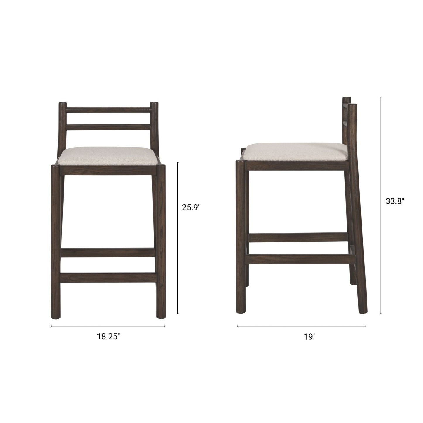 Mercana Sam Cream Fabric Counter Stool