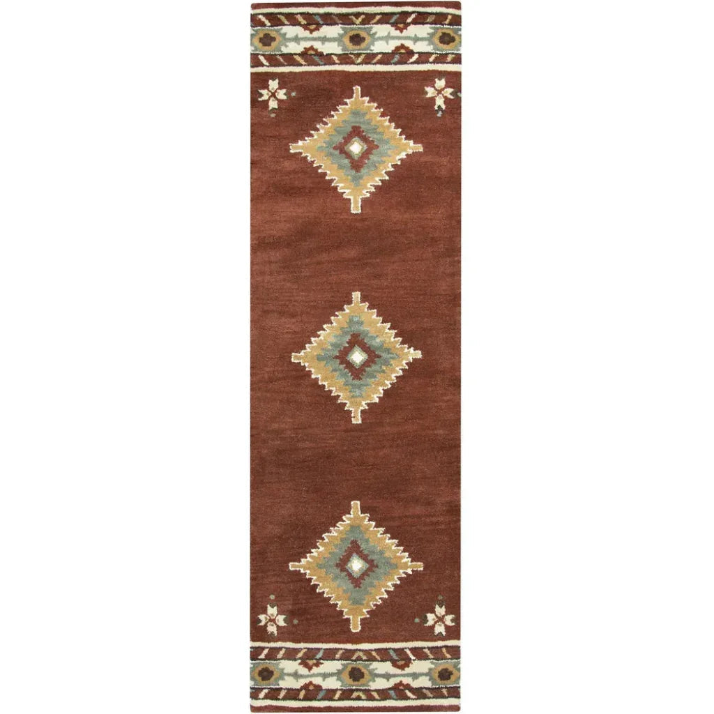 Daus Rust Round Area Rugs For Dining Room - LOOMLAN - LOOMLAN - Area Rugs