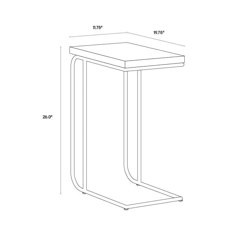 SUNPAN Lucius Concrete Topped Rectangular End Table
