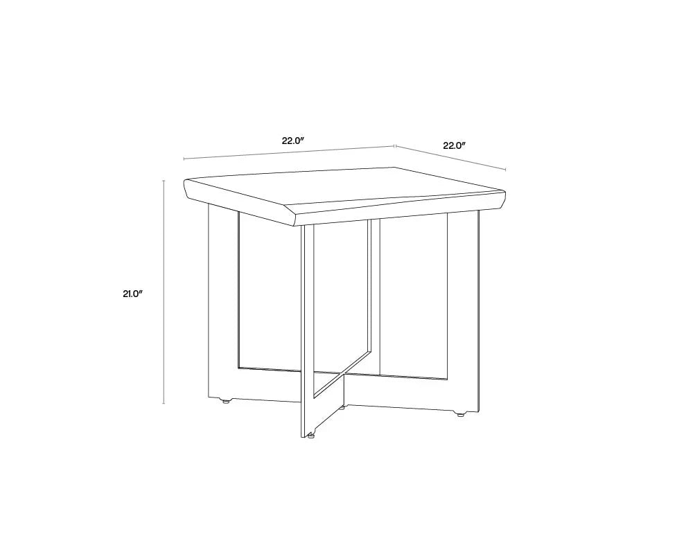 Marley Side Table Solid Wood Top & Iron Base