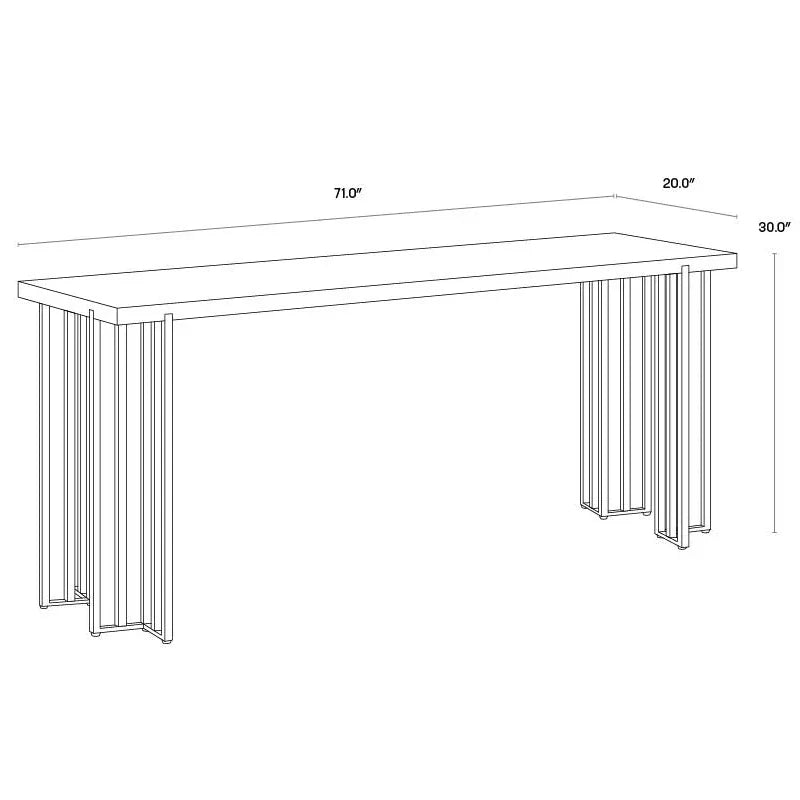 SUNPAN Classic Wood Console Table With Brass Legs