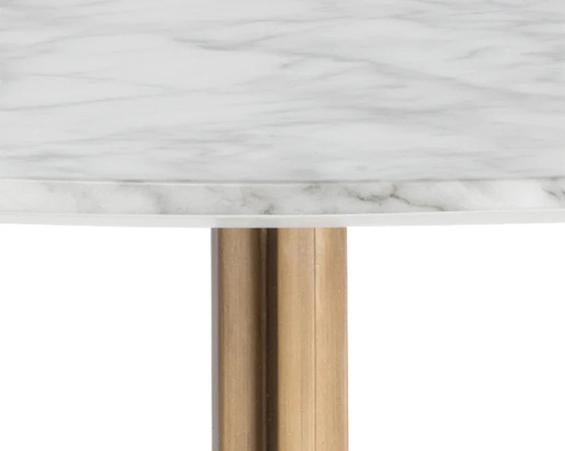 Richart Bistro Table - Marble Look Brass Legs
