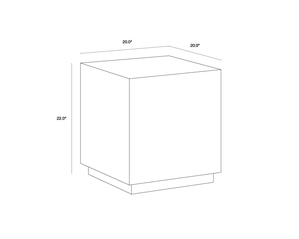 SUNPAN Newbury End Table Concrete Brass Base