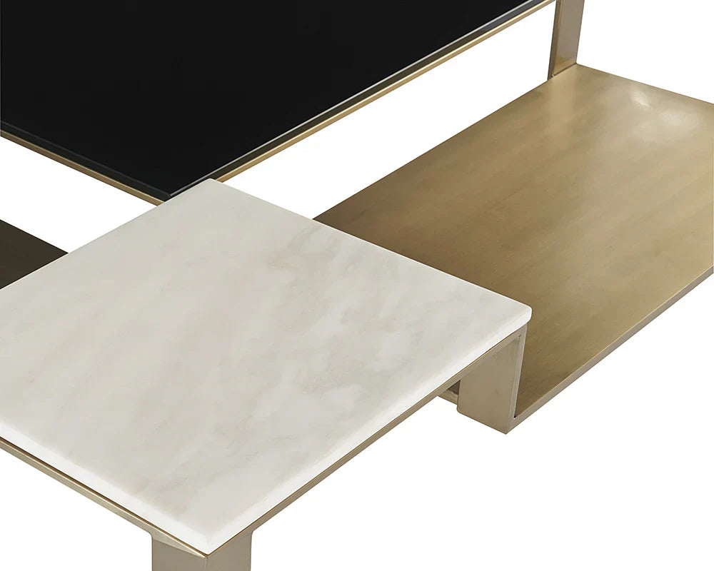Saber Coffee Table With Marble & Gold Finish