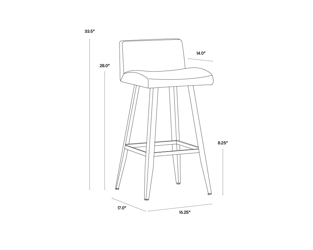 SUNPAN Dani Leather Counter Stool