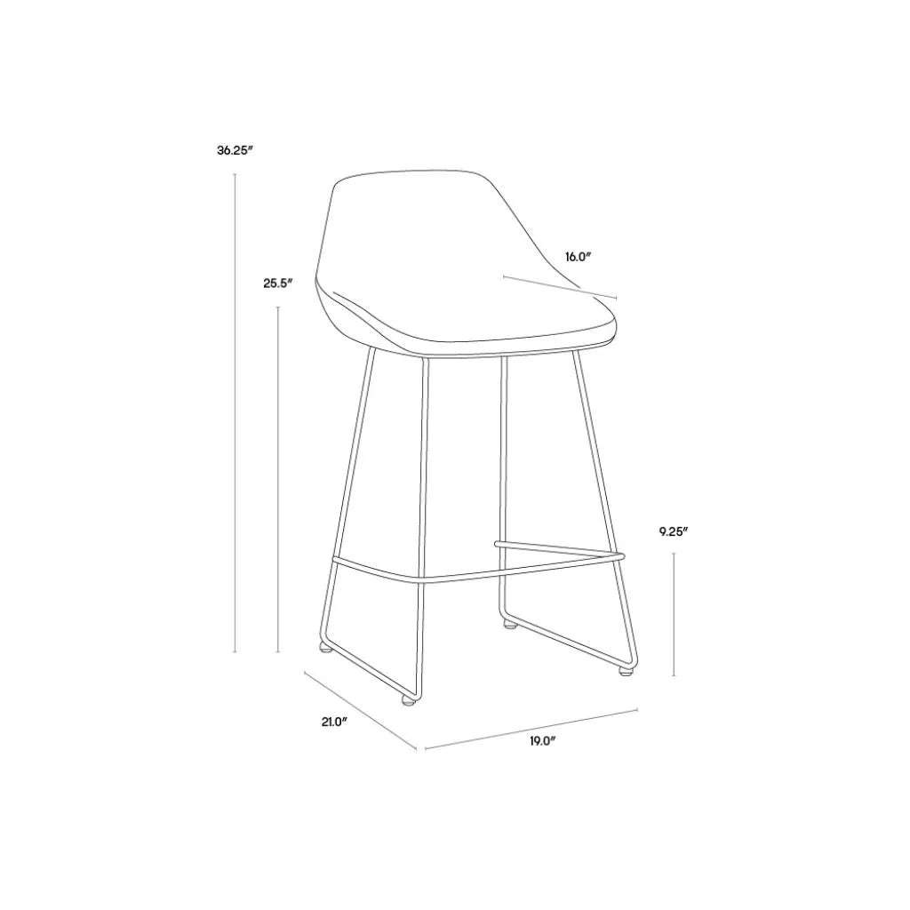 SUNPAN Mccoy Leather Two Toned Seat Counter Stool