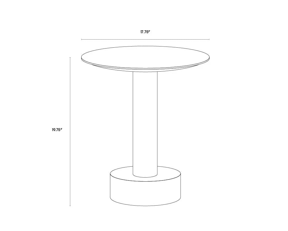 SUNPAN Monaco Marble Based Wooden Round End Table