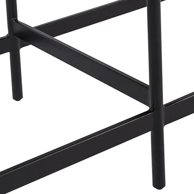 Omari Bench Light Tan Leather Hand Iron Base