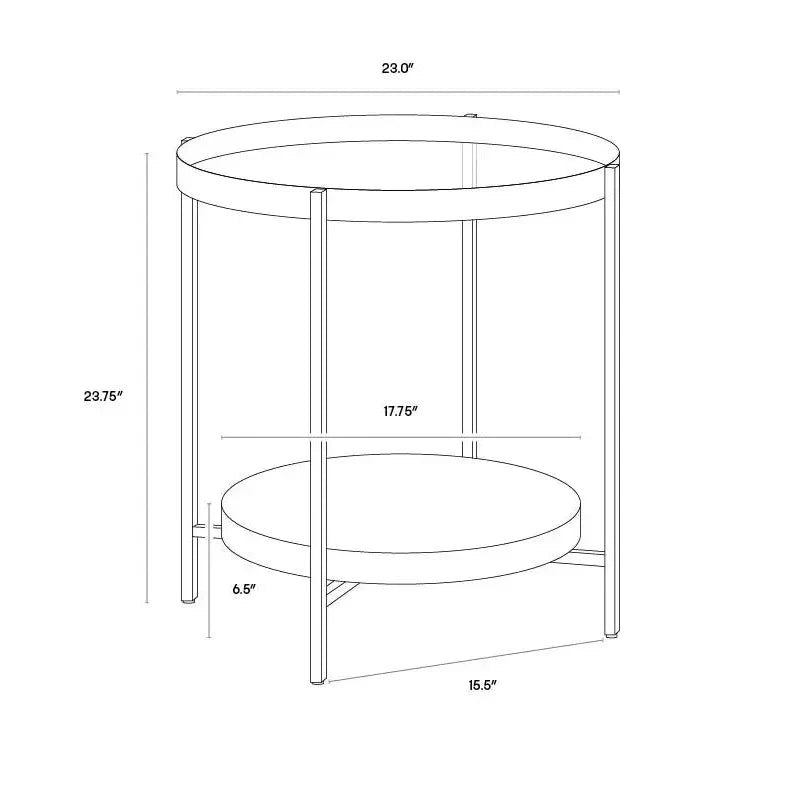 SUNPAN Gia Glass Topped Round Side Table