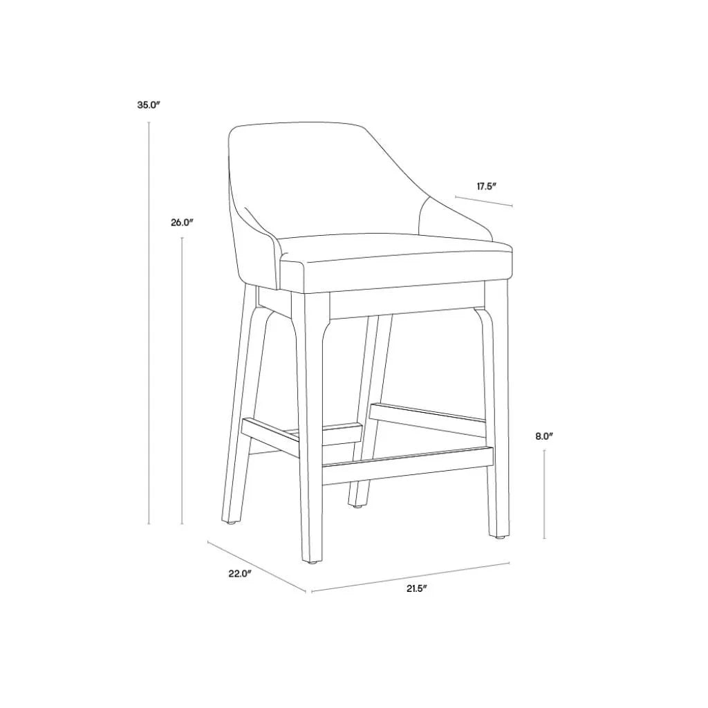 SUNPAN Kace Leather Counter Stool