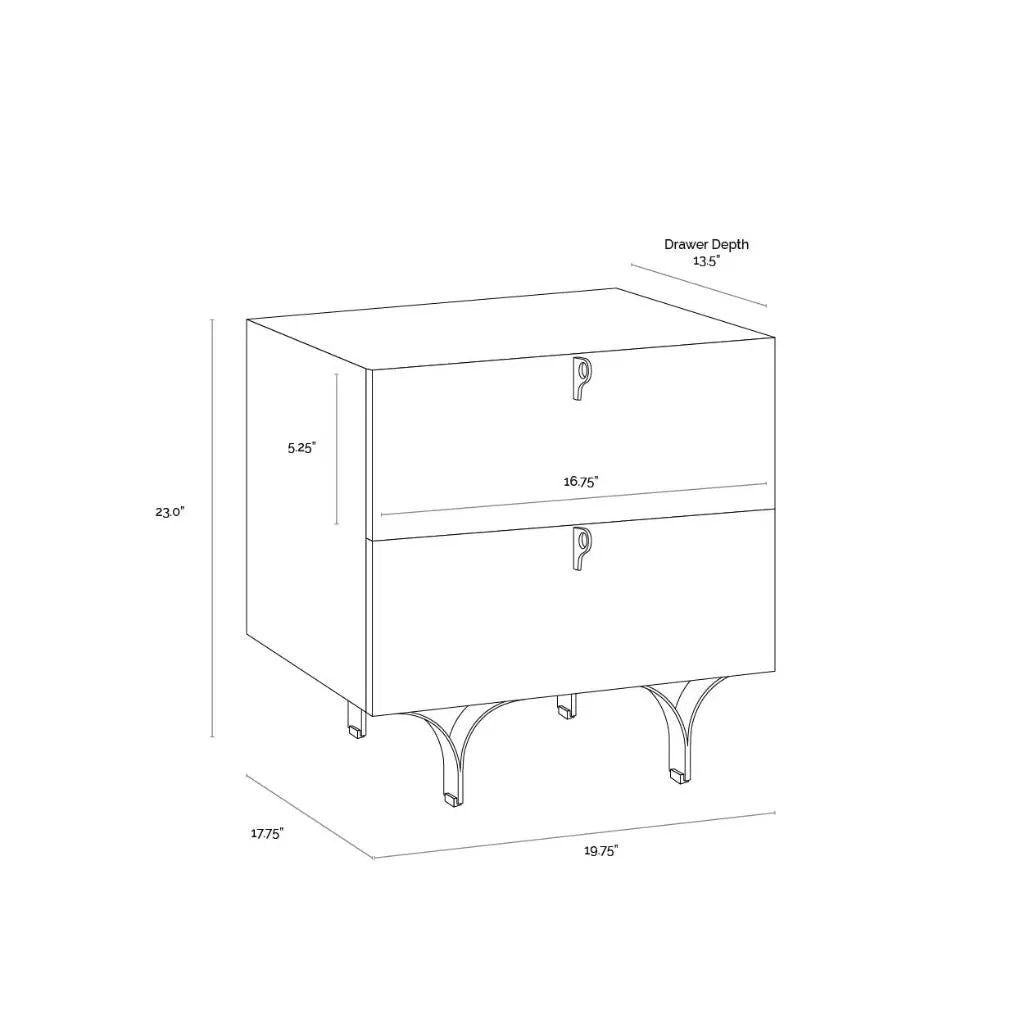 SUNPAN Celine Wooden Stylish Small Nightstand