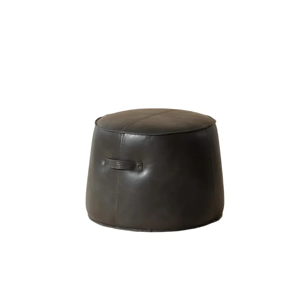 SUNPAN Mitchell Leather Round Ottoman