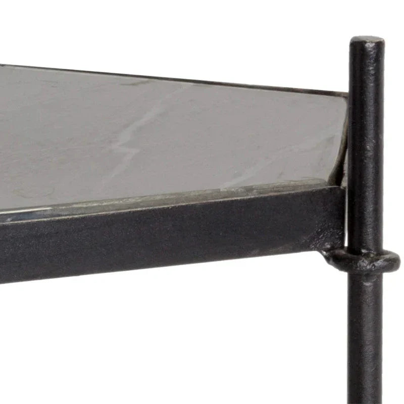 Hexall Side Table With Black Marble Finish