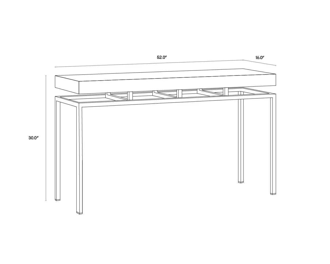 SUNPAN Toreno Console Table Hand Iron Antique Brass Base