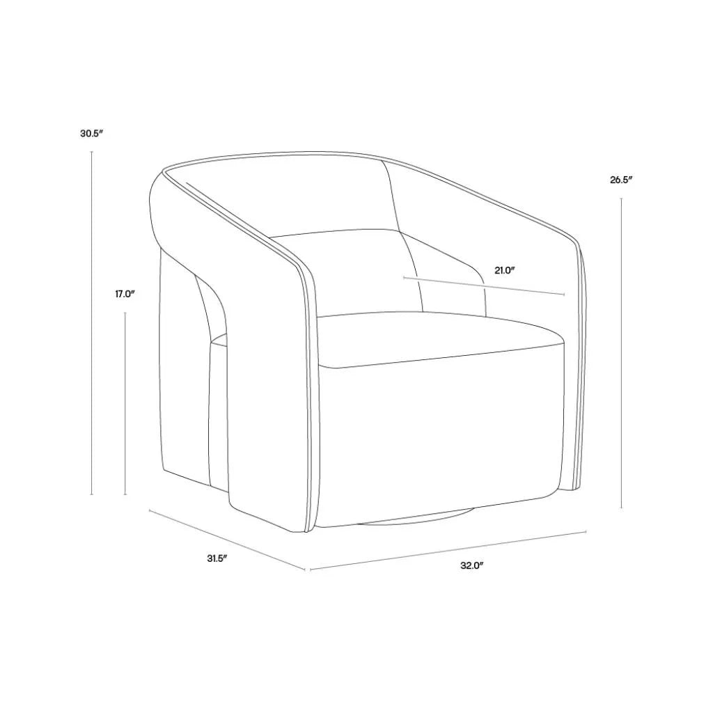 SUNPAN Kendrick Fabric Swivel Lounge Chair