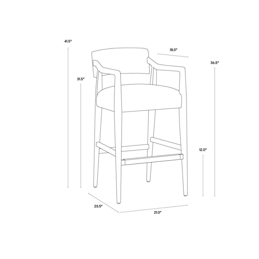 SUNPAN Keagan Leather Barstool