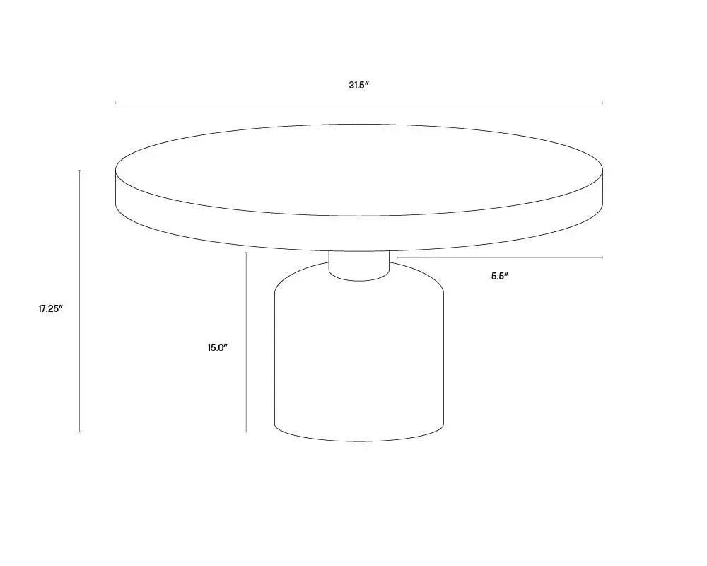 SUNPAN Elmira Concrete Outdoor Round Coffee Table