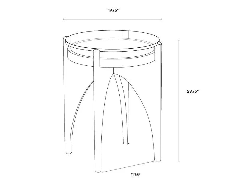 SUNPAN Adora End Table Modern With Glass And Rattan