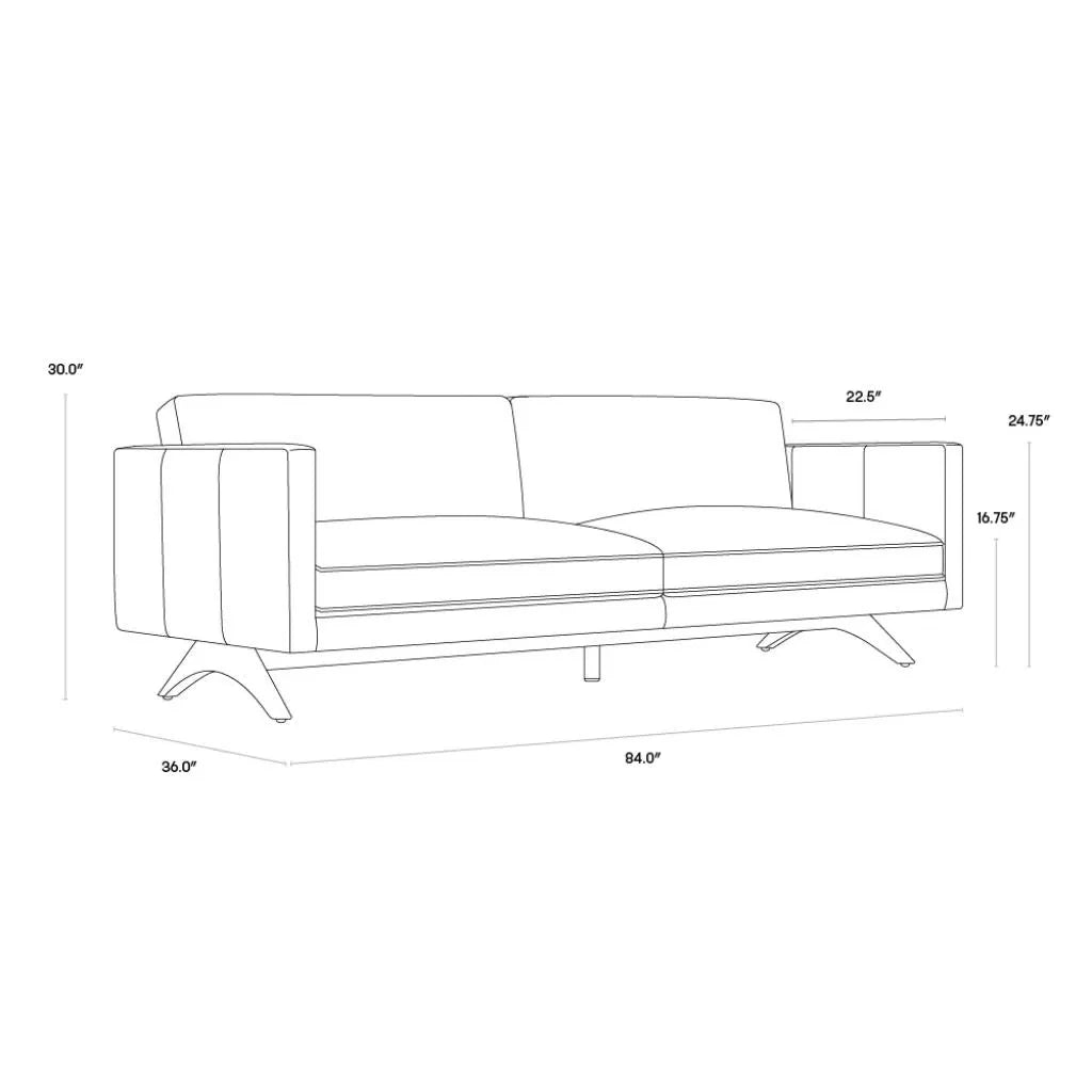 SUNPAN Rogers Leather Stylish Sofa