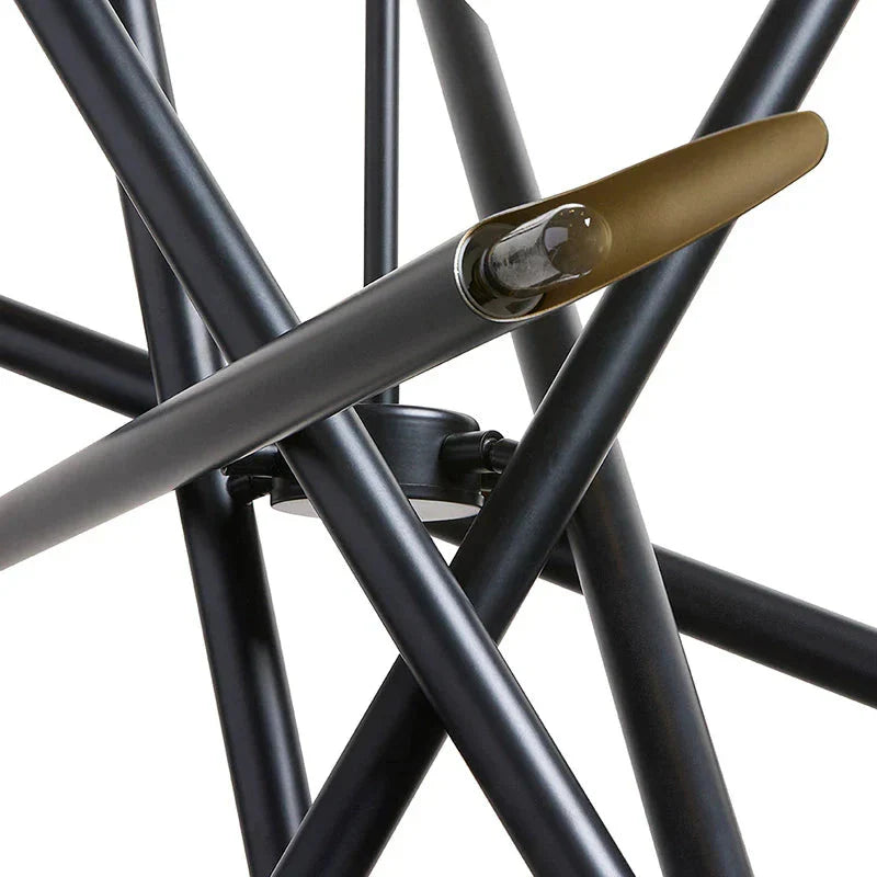 SUNPAN Mid-Century SERWIN Chandelier Black & Gold