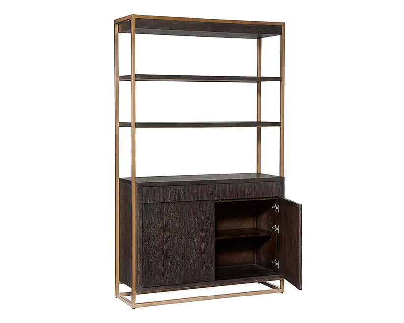 Baldessara Steel Frame Dark Brown Etagere