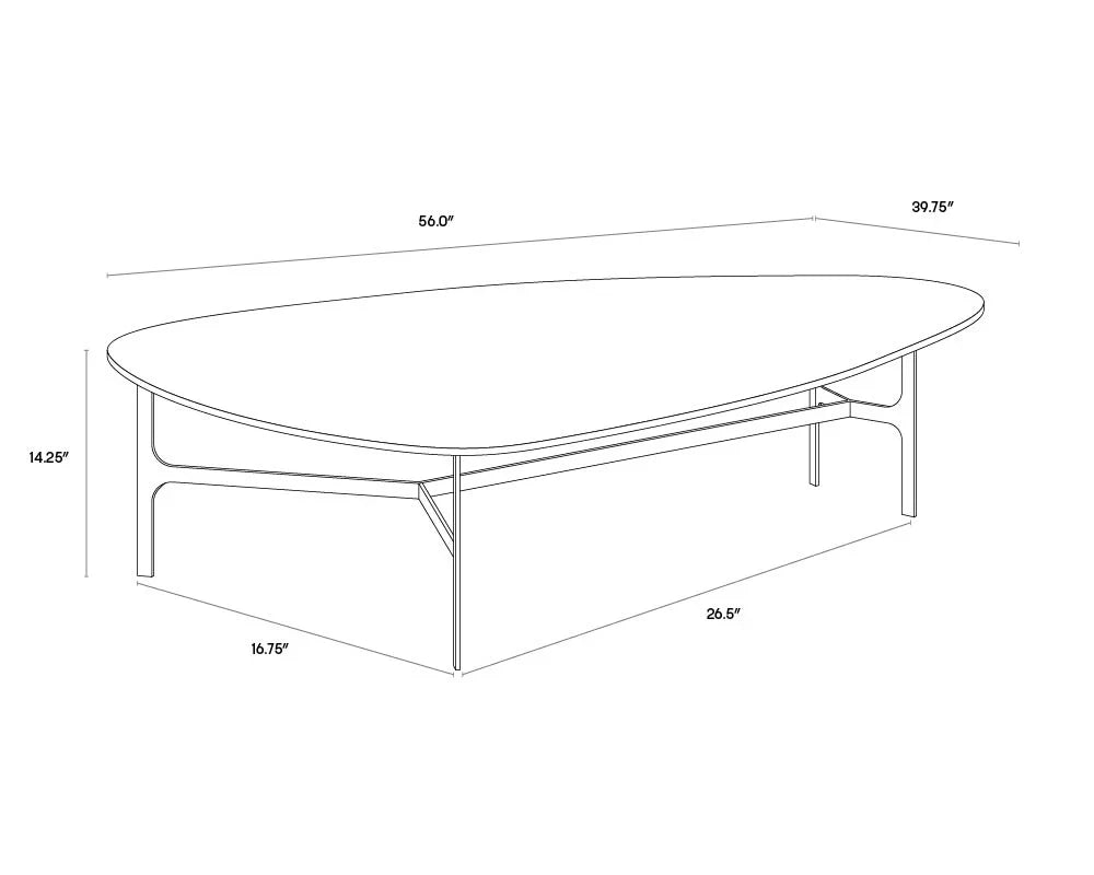 SUNPAN Kiernan Coffee Table Black Glass Top & Metal