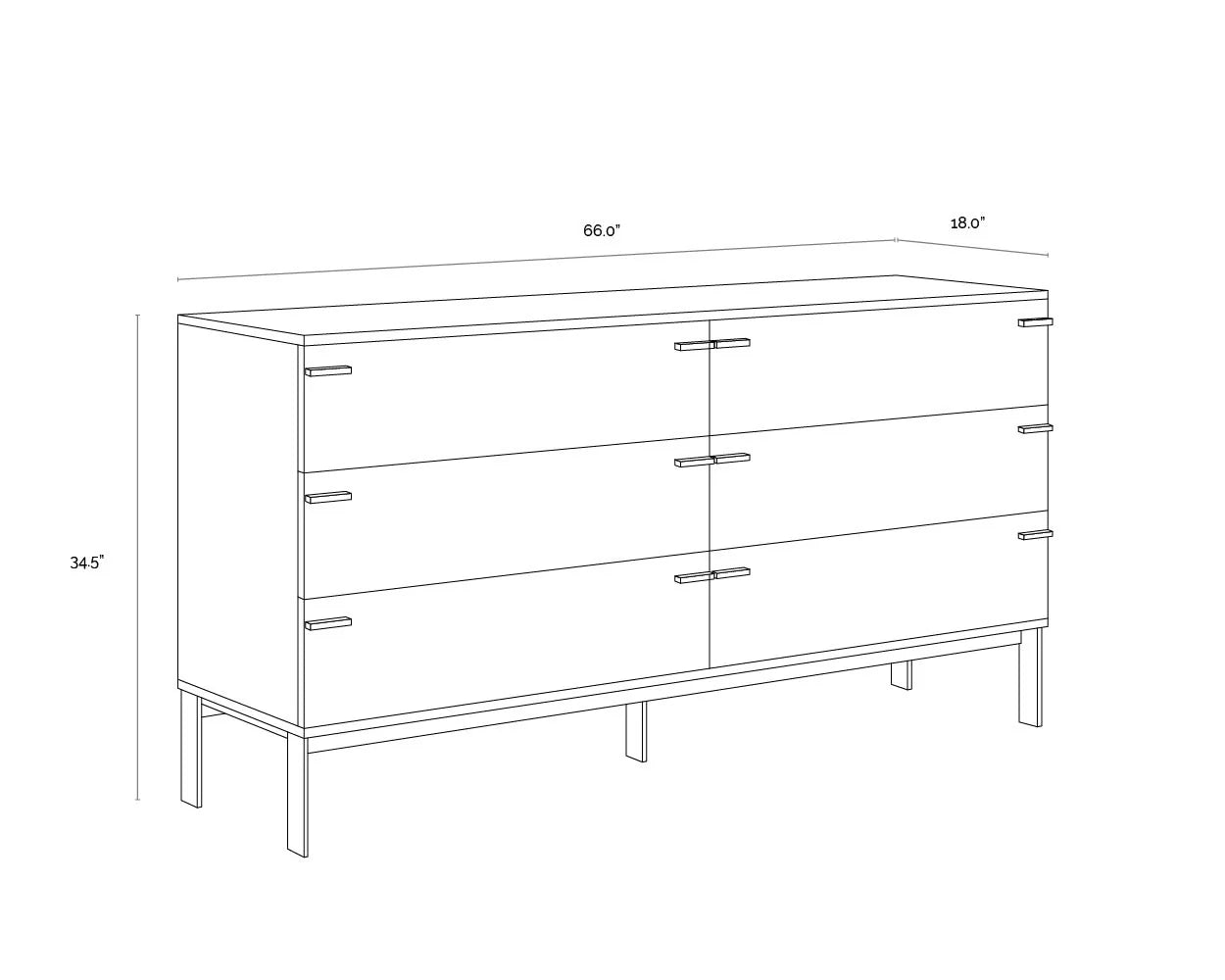 Rosso Dresser Wood Soft Closing Drawers