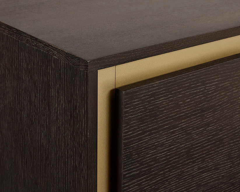 Alvaro Nightstand Push-To-Open Drawers Grey Wood