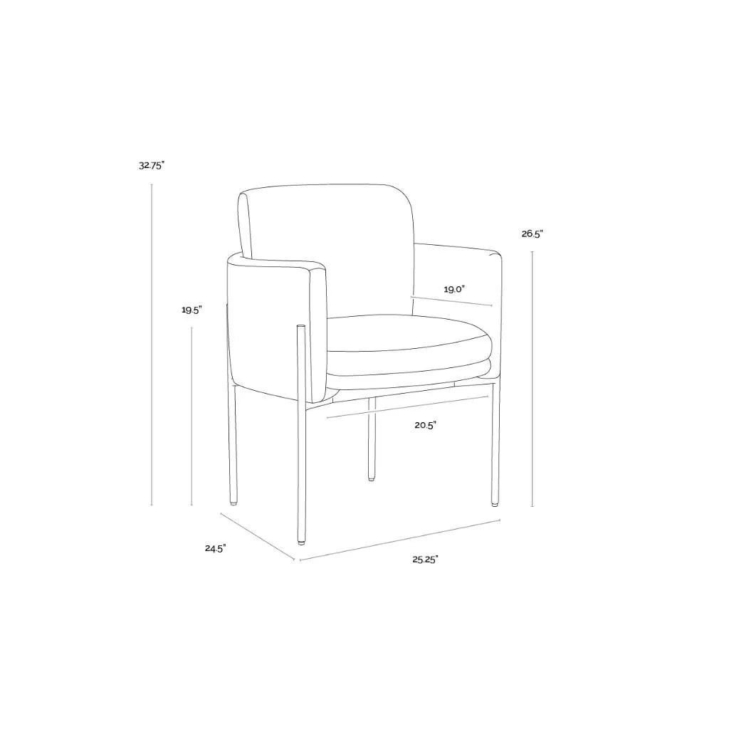 SUNPAN Richie Fabric Dining Armchair