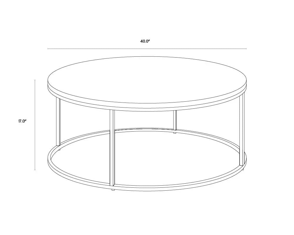 SUNPAN Enya Aluminum Topped Round Coffee Table