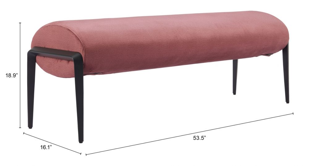 Zuo Modern Glatt Wood and Steel Brown Bench