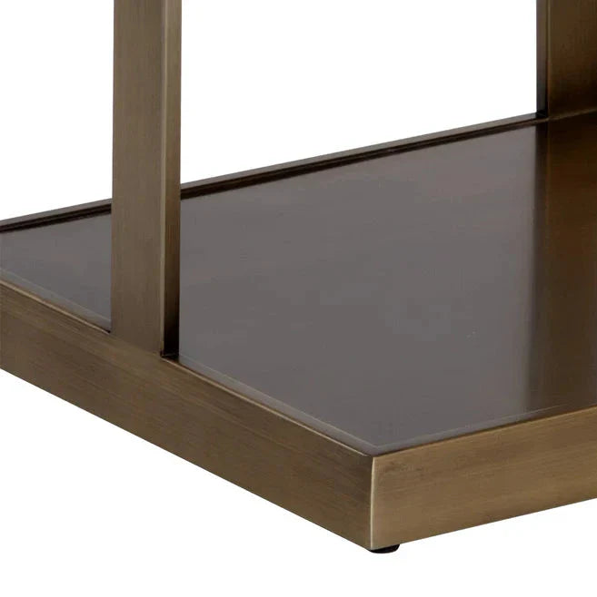 SUNPAN Kamali Side Table Marble Gold Stainless Steel