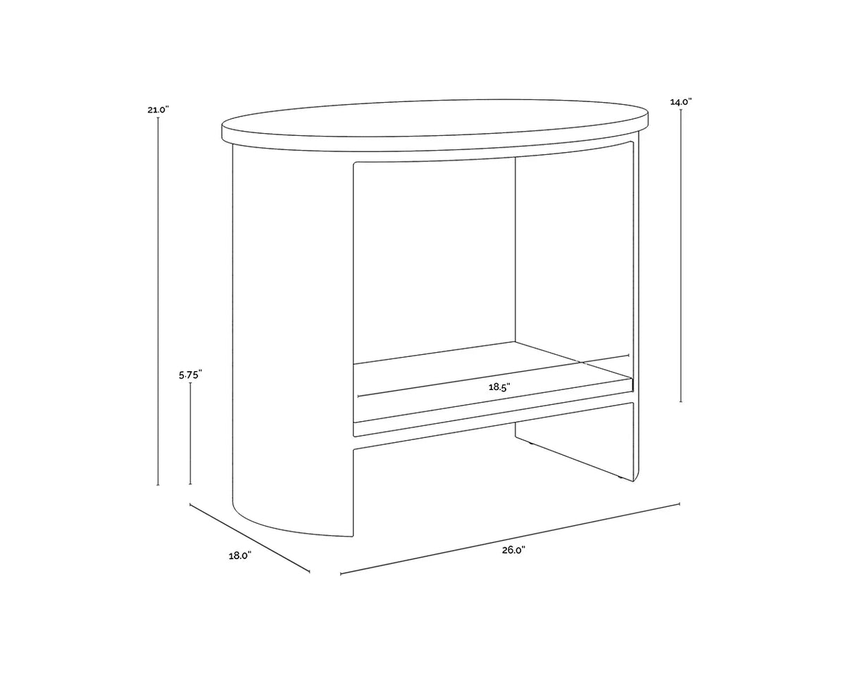 SUNPAN Roshni Side Table Travertine Top & Gold Base