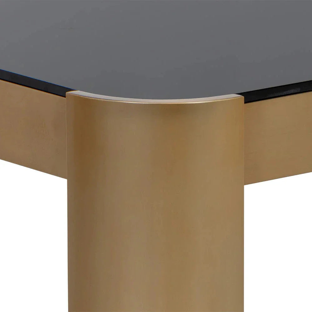 Irvine Coffee Table With d Glass & Gold Legs
