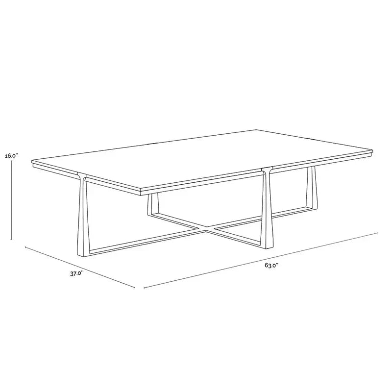 SUNPAN Cowell Marble Top Rectangular Coffee Table