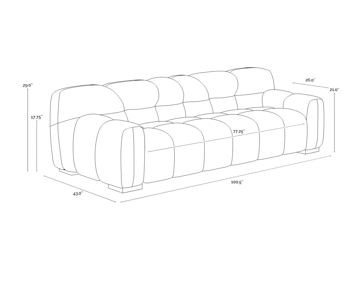 SUNPAN Romy Sofa Meg Gold - Plush Comfort With