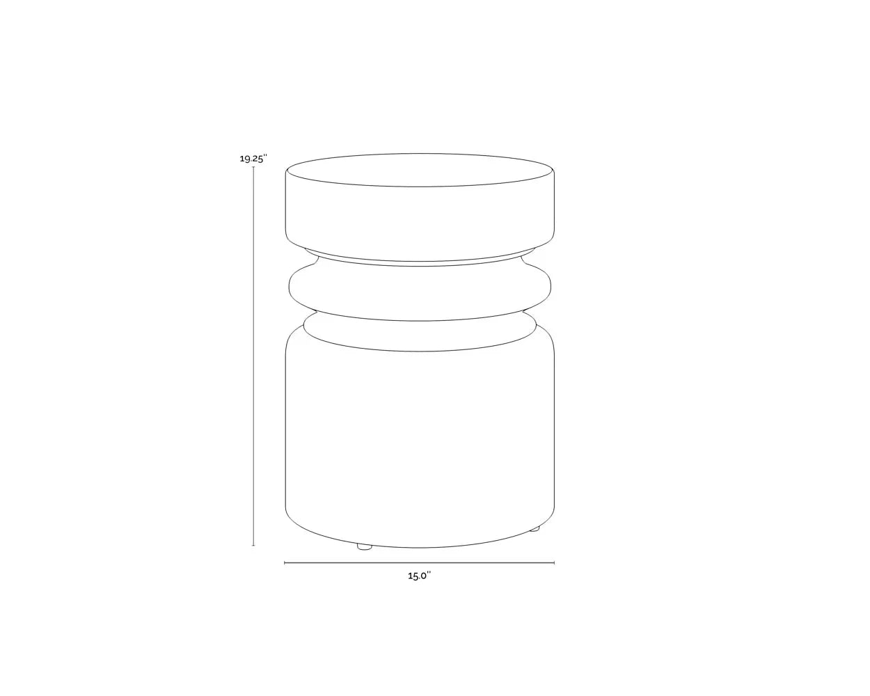 SUNPAN Sumie End Table Contemporary Concrete Finish