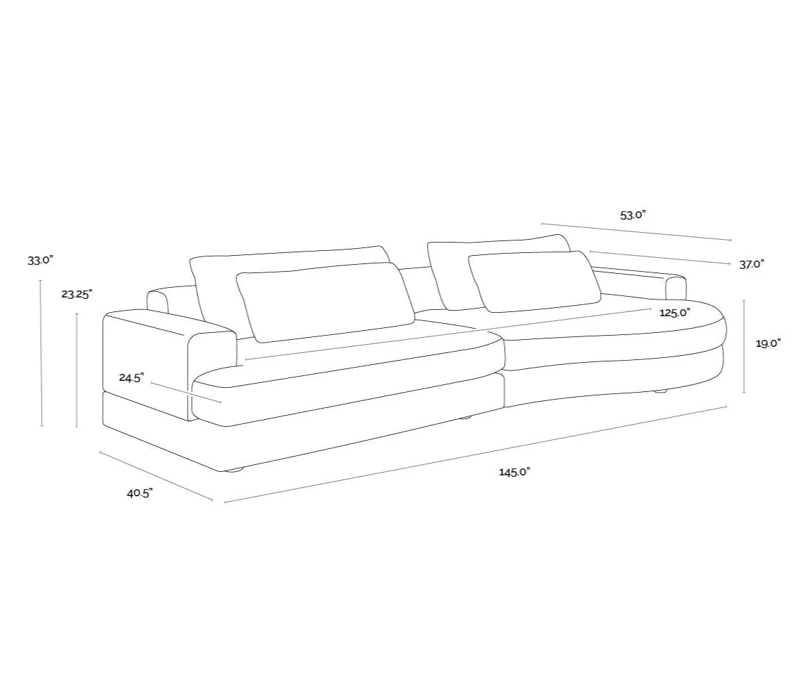 SUNPAN Baela Sofa Danny Cream - , Removable Cushions
