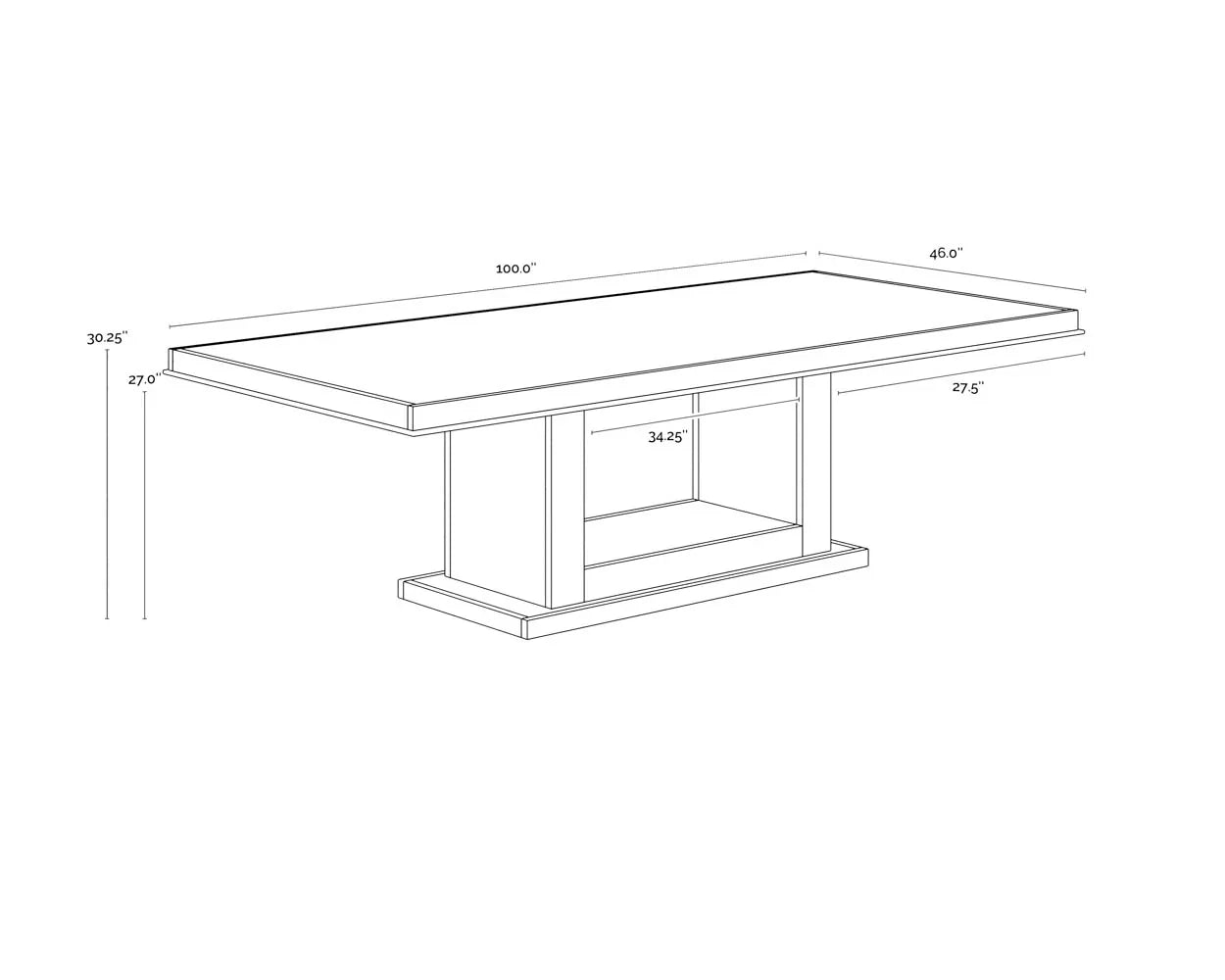 Judson Dining Table Black Wood Brass