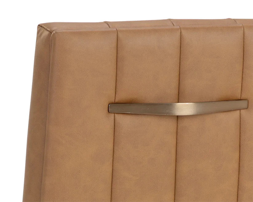 Wilbur Counter Stool Milliken Cognac Brass Legs