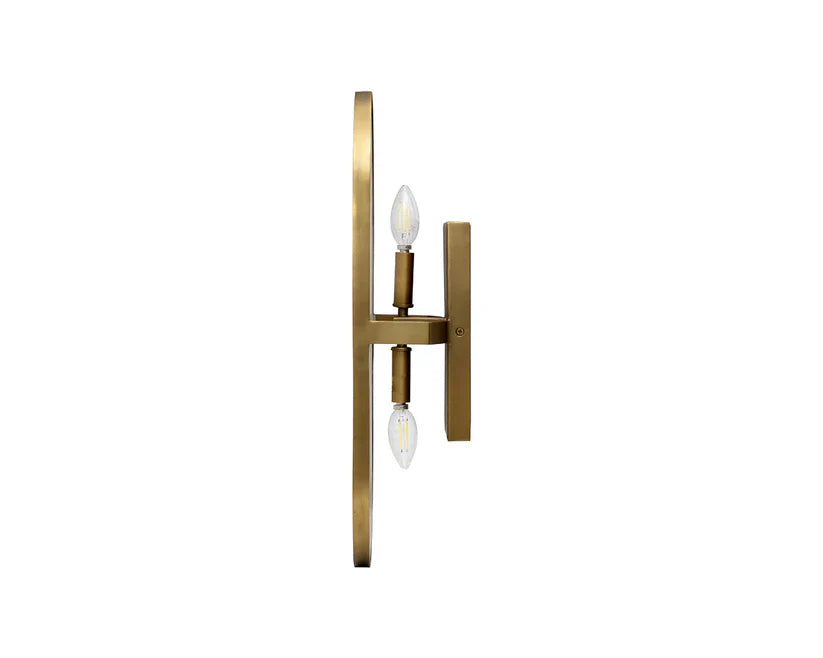 Sidra Sconce Alabaster Wall Light Antique Brass