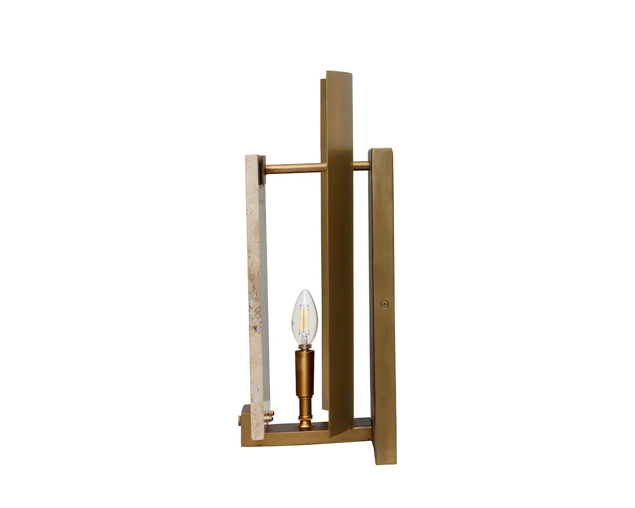 Ciana Sconce Brass Wall Light Travertine