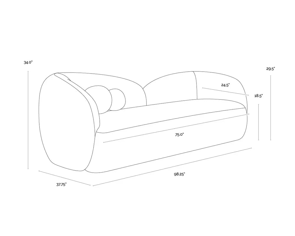 SUNPAN Esme Performance Fabric Stylish Sofa