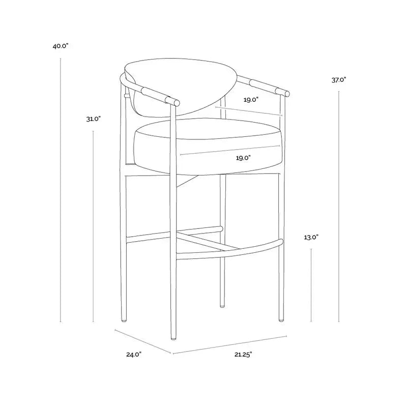 Heloise Leather Barstool