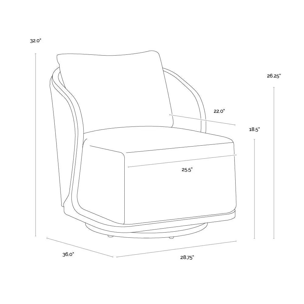 Bora Swivel Lounge Chair Louis Cream - Outdoor