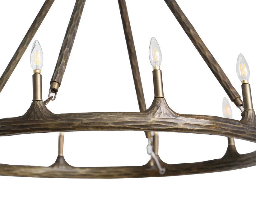 SUNPAN Wolfgang Chandelier Rustic Antique Brass