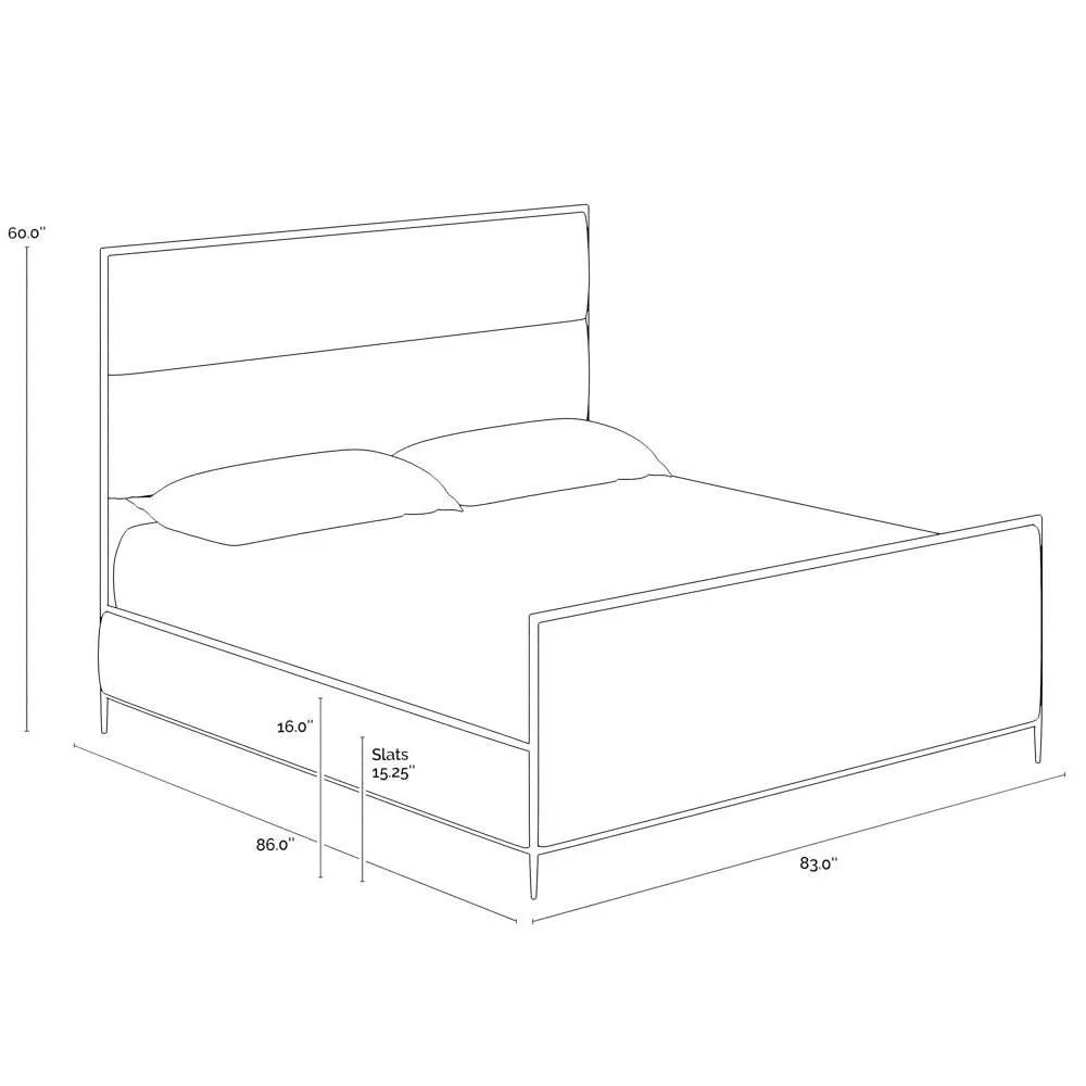 SUNPAN Yasmine Bed King Zenith Alabaster Stain Resistant